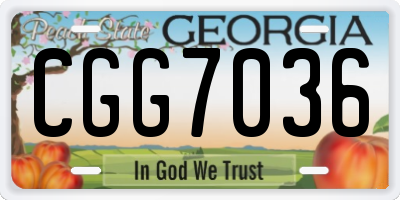 GA license plate CGG7036