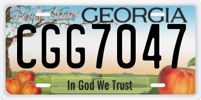 GA license plate CGG7047