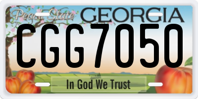 GA license plate CGG7050