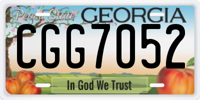 GA license plate CGG7052