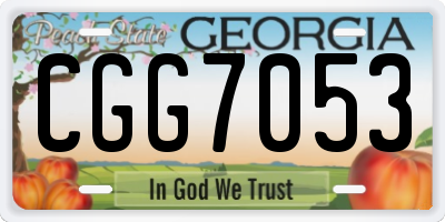GA license plate CGG7053