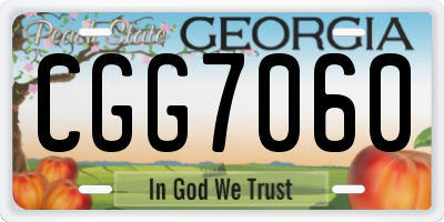 GA license plate CGG7060