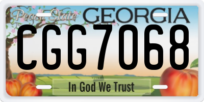 GA license plate CGG7068