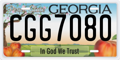 GA license plate CGG7080