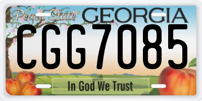 GA license plate CGG7085