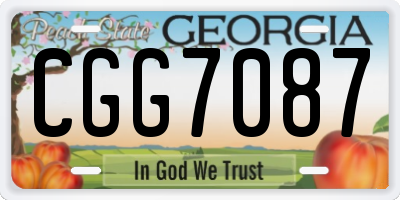 GA license plate CGG7087