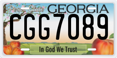 GA license plate CGG7089