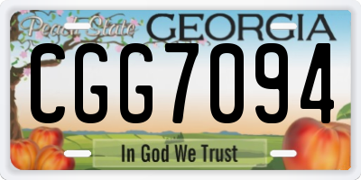 GA license plate CGG7094