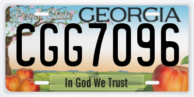 GA license plate CGG7096