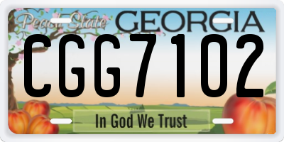 GA license plate CGG7102