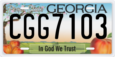 GA license plate CGG7103