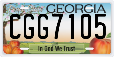 GA license plate CGG7105