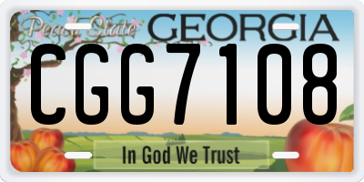 GA license plate CGG7108