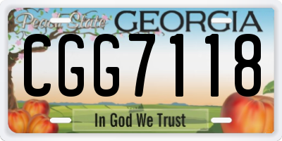 GA license plate CGG7118