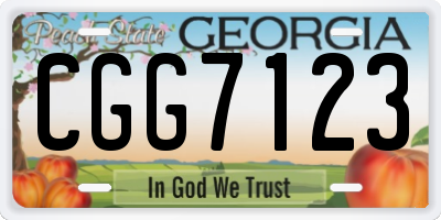 GA license plate CGG7123
