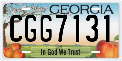 GA license plate CGG7131