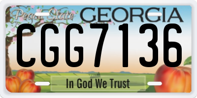 GA license plate CGG7136