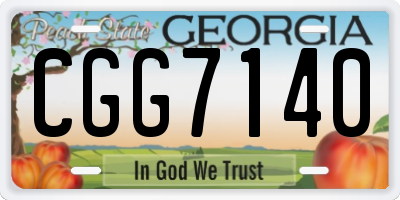 GA license plate CGG7140