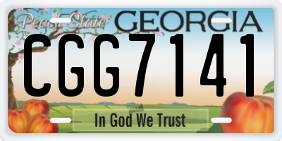 GA license plate CGG7141