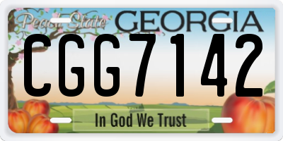 GA license plate CGG7142