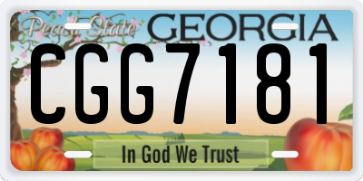 GA license plate CGG7181
