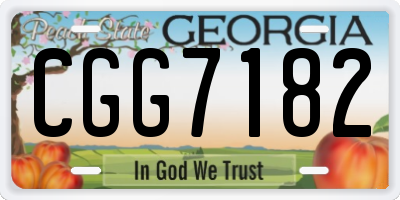 GA license plate CGG7182