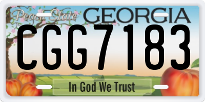 GA license plate CGG7183