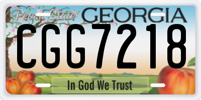 GA license plate CGG7218