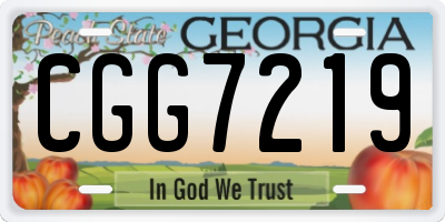 GA license plate CGG7219