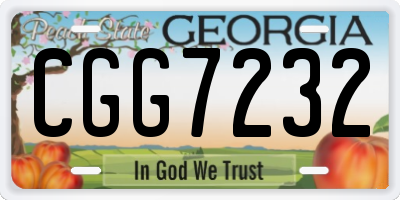 GA license plate CGG7232
