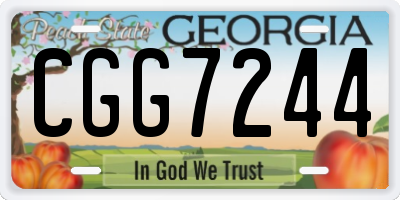 GA license plate CGG7244