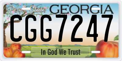 GA license plate CGG7247