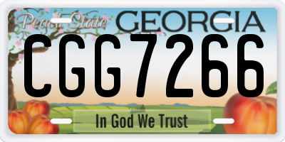 GA license plate CGG7266