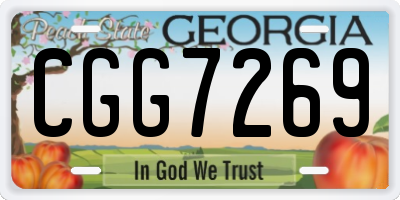 GA license plate CGG7269