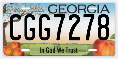 GA license plate CGG7278