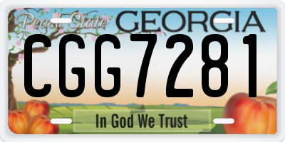 GA license plate CGG7281
