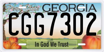 GA license plate CGG7302