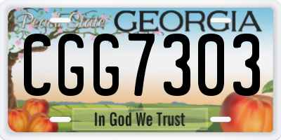 GA license plate CGG7303
