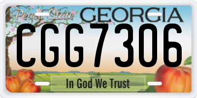 GA license plate CGG7306