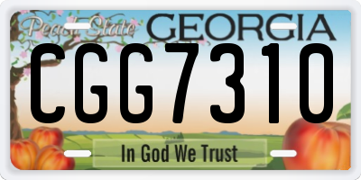GA license plate CGG7310