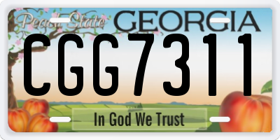 GA license plate CGG7311