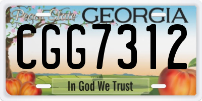 GA license plate CGG7312