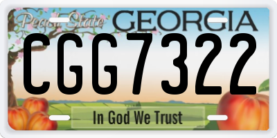 GA license plate CGG7322