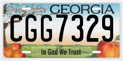 GA license plate CGG7329