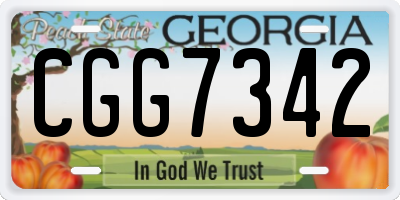 GA license plate CGG7342
