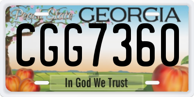 GA license plate CGG7360