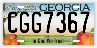 GA license plate CGG7367