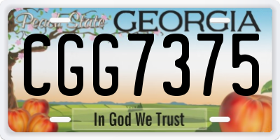 GA license plate CGG7375