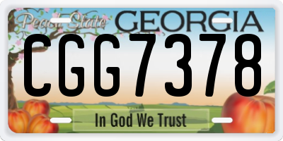 GA license plate CGG7378