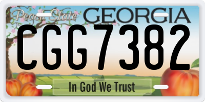 GA license plate CGG7382